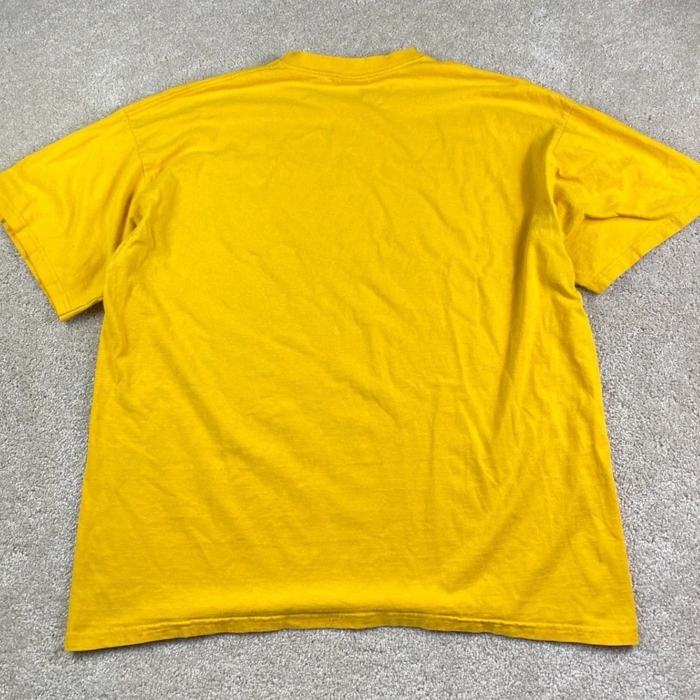 Nike‎ Vintage Silver Tag Yellow Embroidered Swoosh T-Shirt Mens XL Cotton BSX